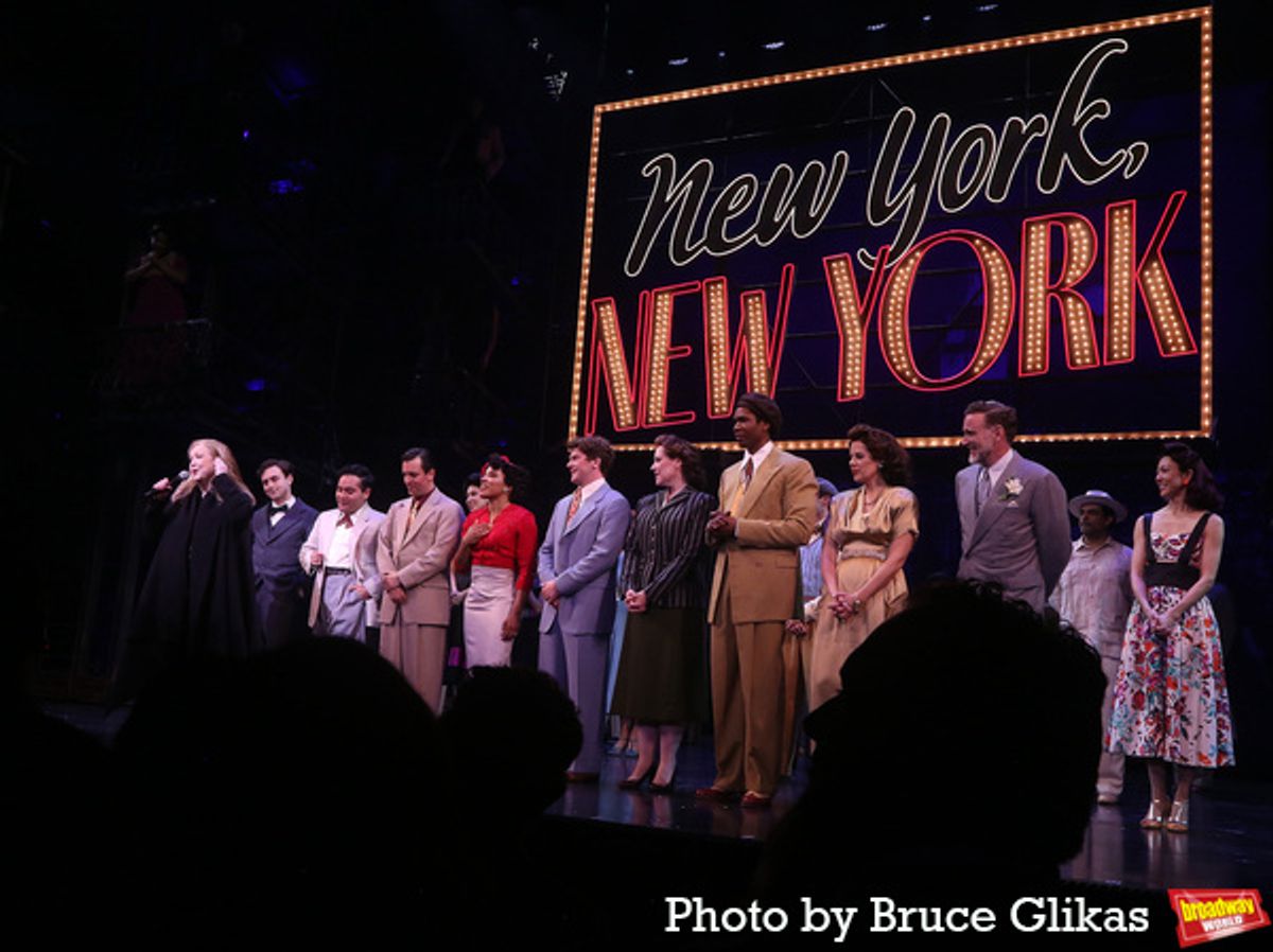 Director Susan Stroman, Angel Sigala, Tony Prose, Clyde Alves, Anna Uzele, Colton Ryan, Kevin Ligon, Emily Skinner, John Clay III, Janet Dacal, Ben Davis and The Company of ''New York, New York'' at 