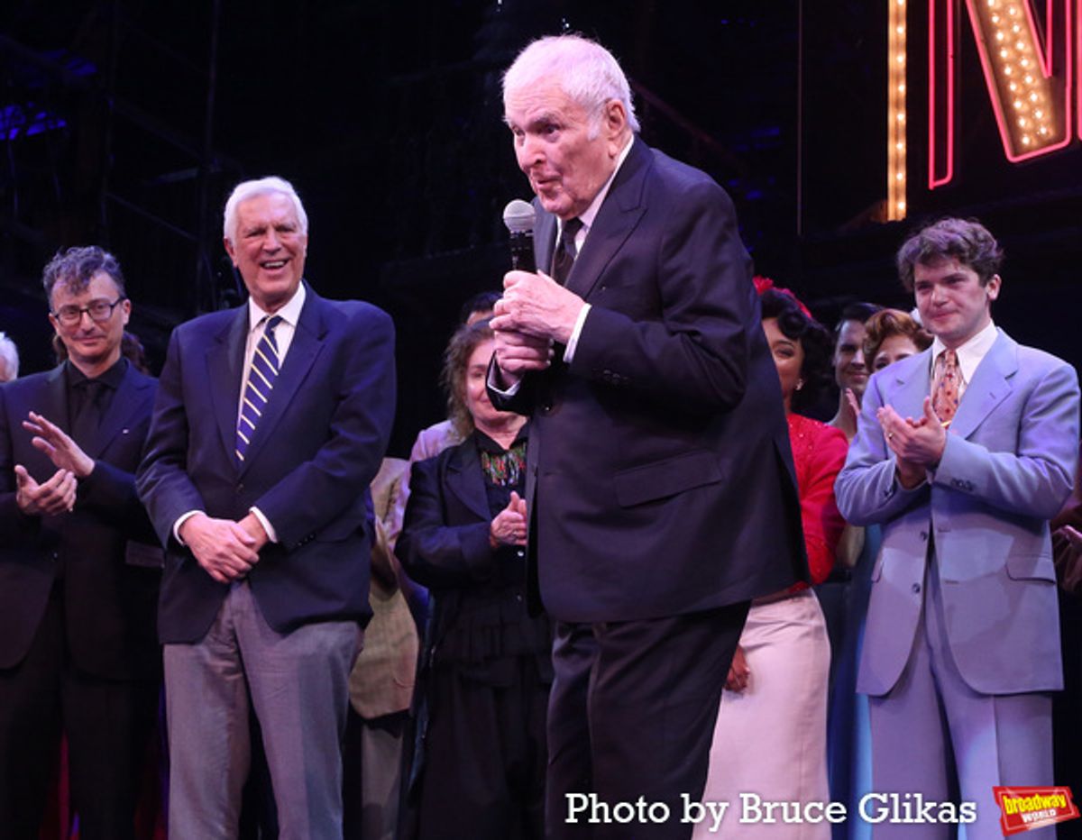 Beowulf Boritt, Ken Billington,Donna Zakowska, John Kander, Anna Uzele and Colton Ryan at 