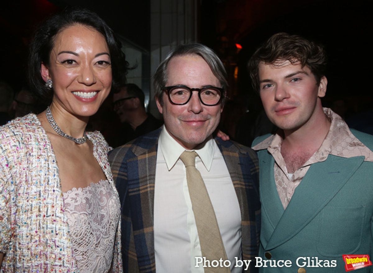 Naomi Kakuk, Matthew Broderick and Colton Ryan at 