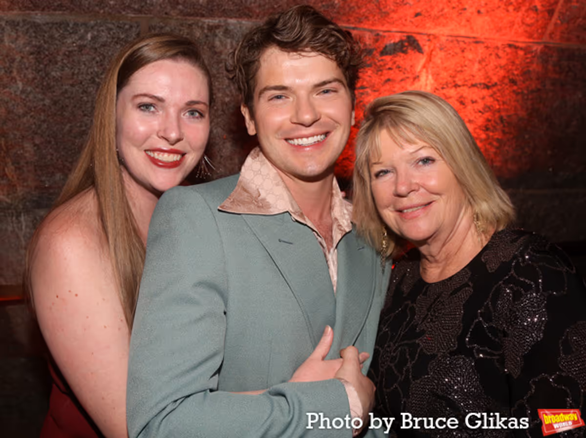Colton Ryan with his Sister and Mother  at 
