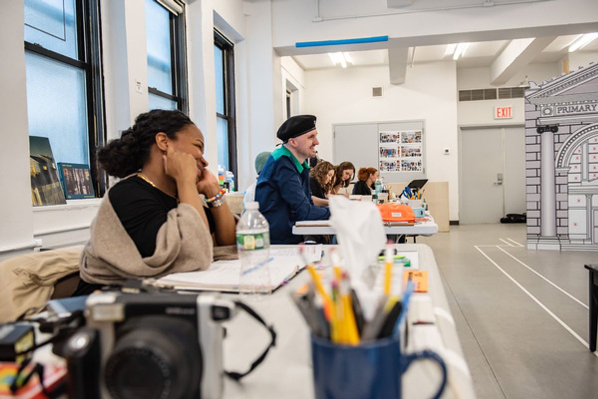 Eboni Booth, Knud Adams,
and stage management team at 