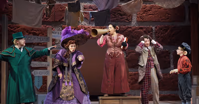 Reed Sigmund (Honest John), Autumn Ness (Gussie), Kiko Laureano (Bridget), Ryan Londo Photo