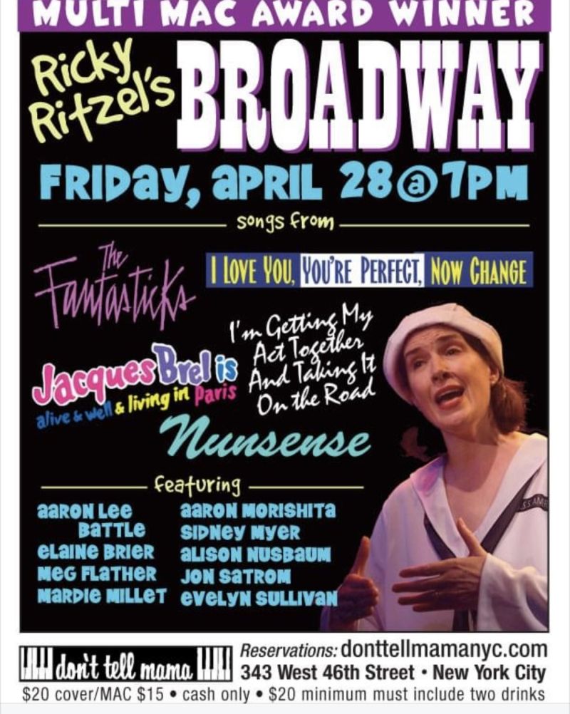 Review: RICKY RITZEL'S BROADWAY Honors off-Broadway at Don't Tell Mama  Image