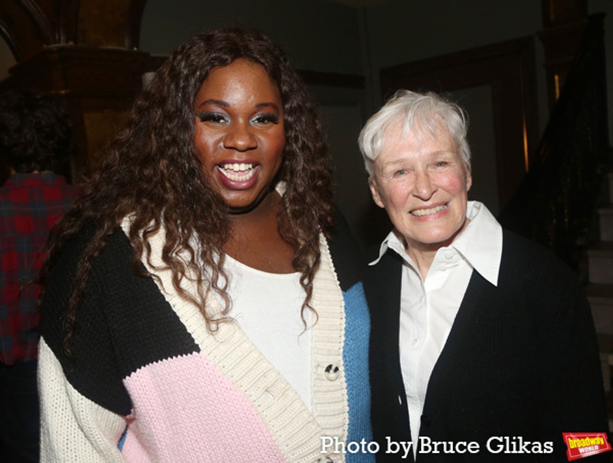 Alex Newell and Glenn Close at 