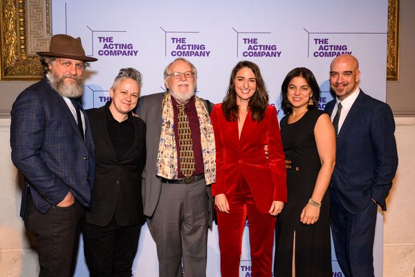 Dan Geickel, Meg Toohey, Dakin Matthews, Sara Bareilles, Nadia DiGiallonardo, and Eri Photo