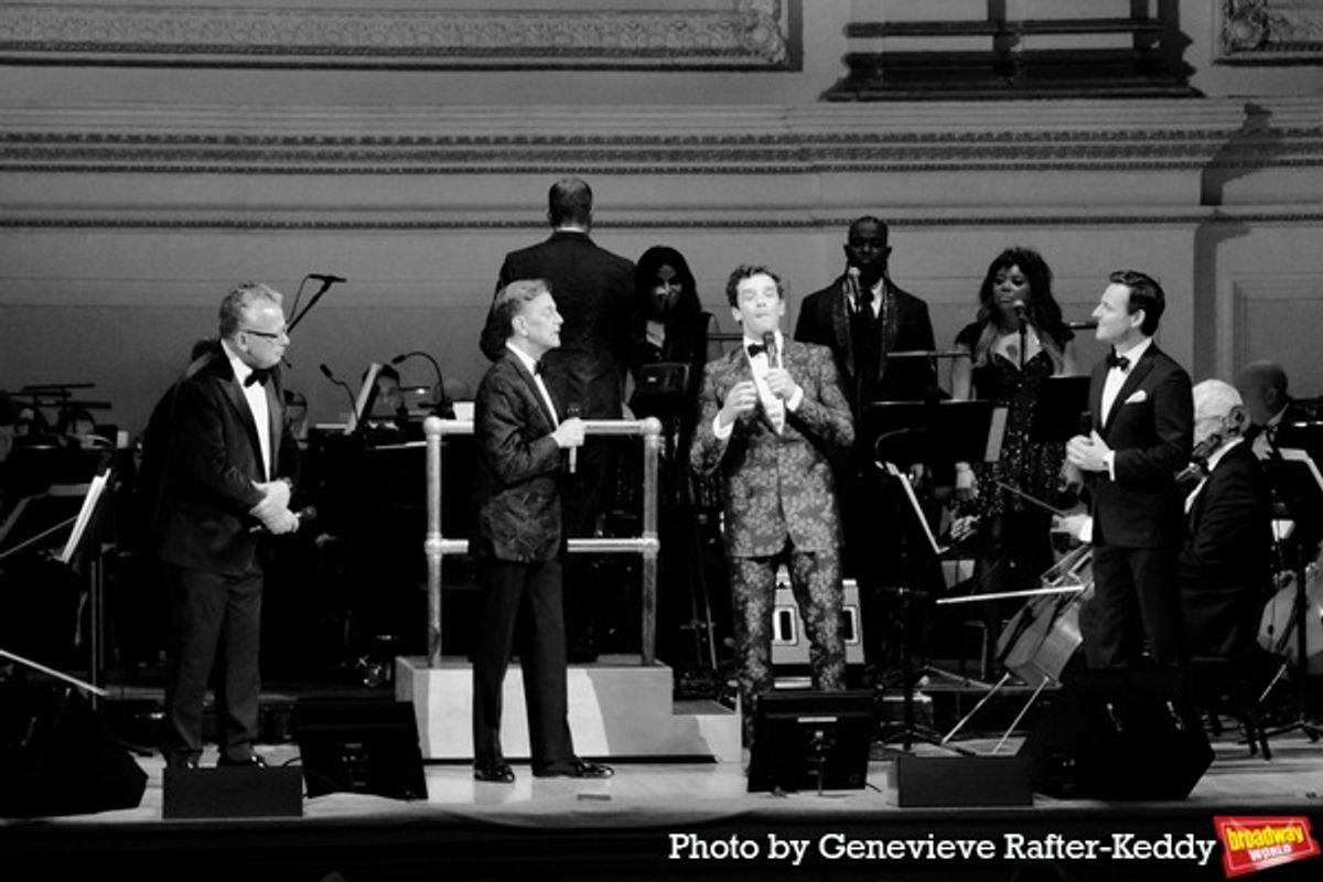 Billy Stritch, Jim Caruso, Michael Urie and Max Von Essen at 