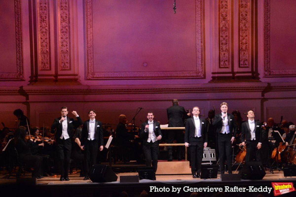 The Cast of Harmony that includes Sean Bell Steven Kelsey, Danny Kornfeld, Eric Peters, Zal Own and Blake Roman at 