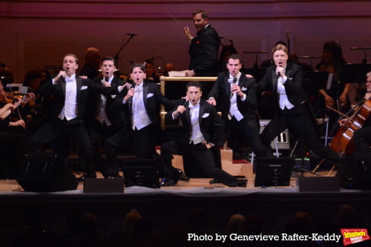 The Cast of Harmony that includes Sean Bell Steven Kelsey, Danny Kornfeld, Eric Peters, Zal Own and Blake Roman at 