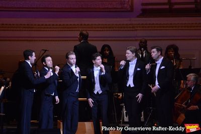 The Cast of Harmony that includes Sean Bell Steven Kelsey, Danny Kornfeld, Eric Peter Photo