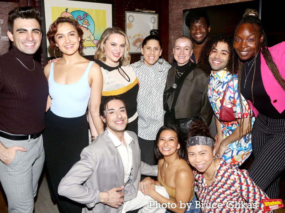 The Cast of '& Juliet' (Top Row L-R) Daniel J Maldonado, Taernan Tunnicliffe, Megan Kane, Jennifer Weber, Bobby Pocket Horner,  Michael Ivan Carrier and Veronica Otim
(Bottom Row L-R) Matt Raffy, Alaina vi Maderal and Jasmine Rafael at 