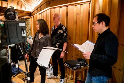 Kimberly Grigsby with David Caddick and David Lai Photo
