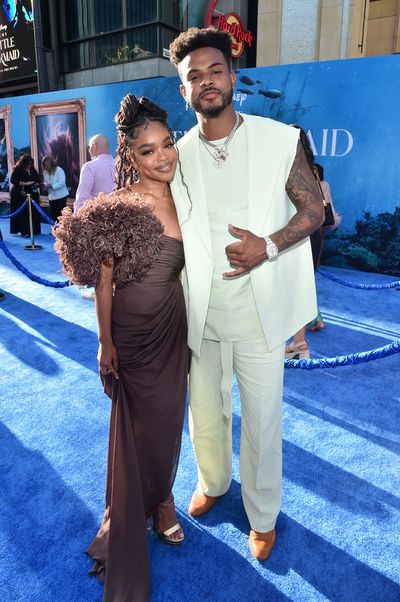 LOS ANGELES, CALIFORNIA - MAY 08: (L-R) Marsai Martin and Trevor Jackson attend the W Photo