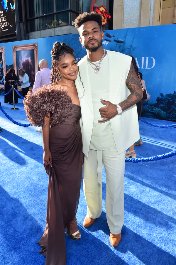 LOS ANGELES, CALIFORNIA - MAY 08: (L-R) Marsai Martin and Trevor Jackson attend the W Photo