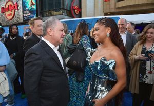 LOS ANGELES, CALIFORNIA - MAY 08: (L-R) Alan Bergman, Co-Chairman, Disney Entertainment and Halle Bailey attend the World Premiere of Disney's live-action feature "The Little Mermaid" at the Dolby Theatre in Los Angeles, California on May 08, 2023. (Photo by Alberto E. Rodriguez/Getty Images for Disney) @ BroadwayWorld LOS ANGELES, CALIFORNIA - MAY 08: (L-R) Alan Bergman, Co-Chairman, Disney Entertainme Photo