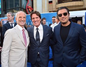 LOS ANGELES, CALIFORNIA - MAY 08: (L-R) John DeLuca, Rob Marshall and Asad Ayaz, Chie Photo