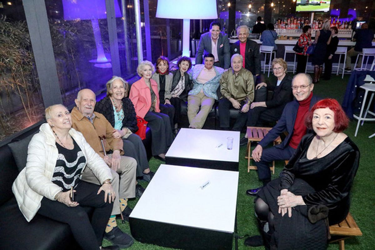 Yotel reception-L to R Jean Preece, Greg Kayne, Karin Baker, Leni Anders, Jami Landi, Marilyn D''honau, Lawrence Leritz, Nicholas Viselli, John Sefakis, Lee Roy Reams, Sharon Wendrow, James Dybas and S at 