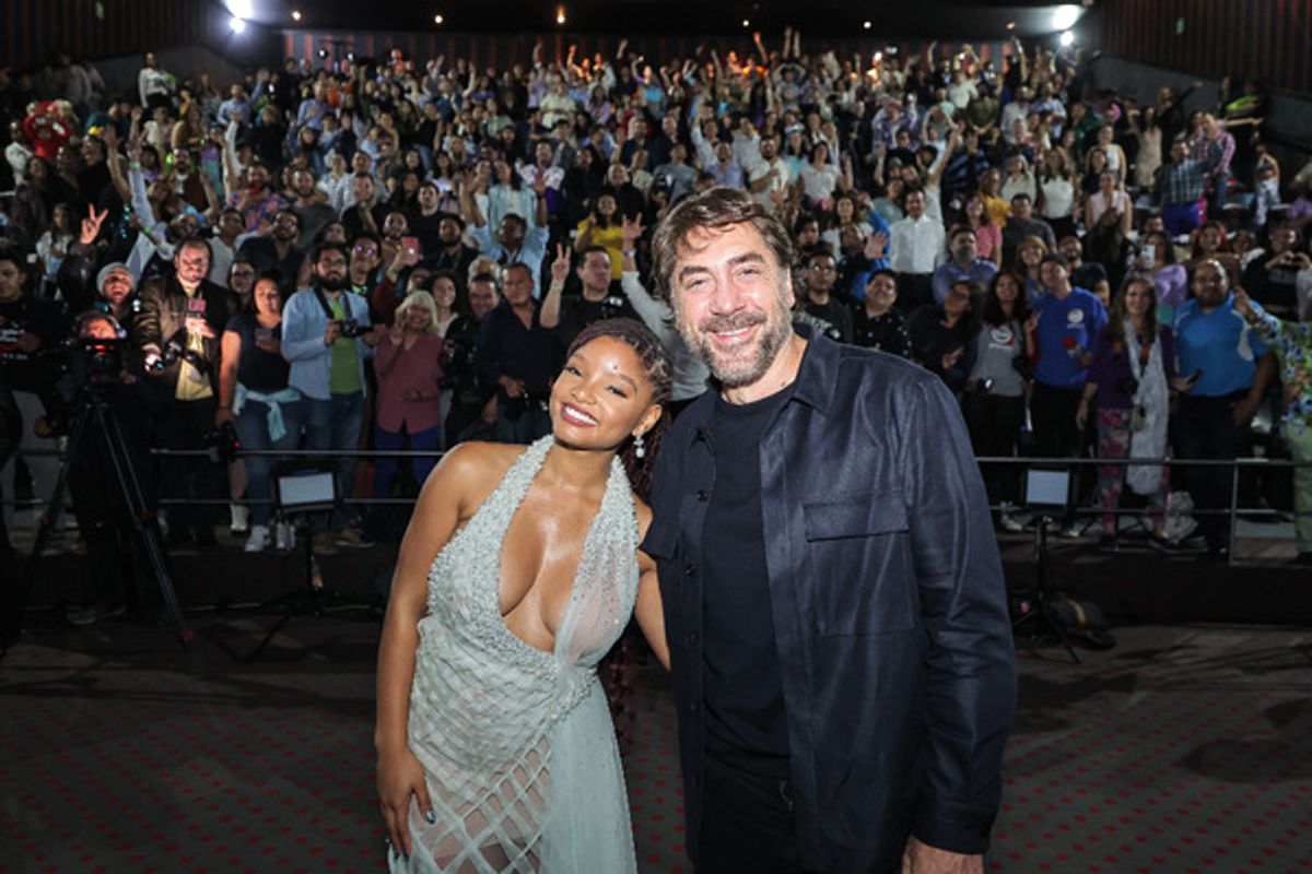Halle Bailey and Javier Bardem at 