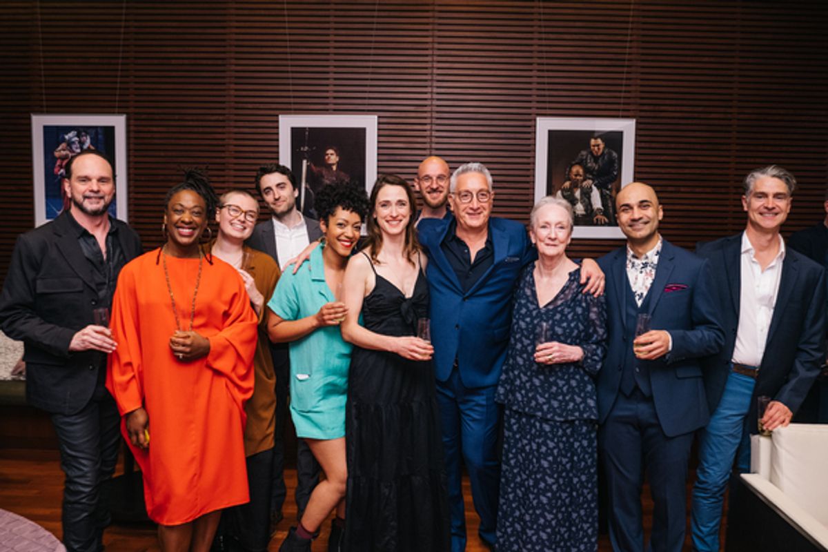 Moisés Kaufman and the cast of Here There Are Blueberries at 