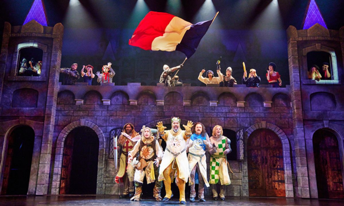 Nik Walker, Matthew Saldivar, James Monroe Iglehart, Jimmy Smagula, Michael Urie, and the Cast of Spamalot at 