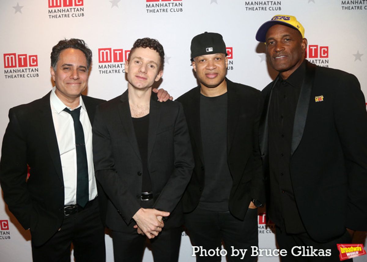 Playwright Rajiv Joseph, Chris Perfetti, Glenn Davis and Director Kenny Leon at 