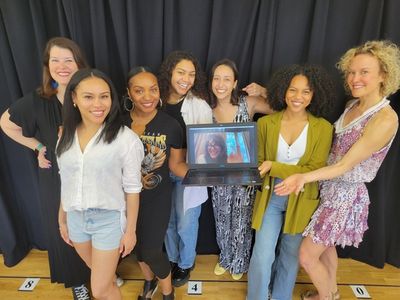  Lauren Elder, Brittany Nicole Williams, Badia Farham Maria Habeeb, Katey Sagal (on l Photo