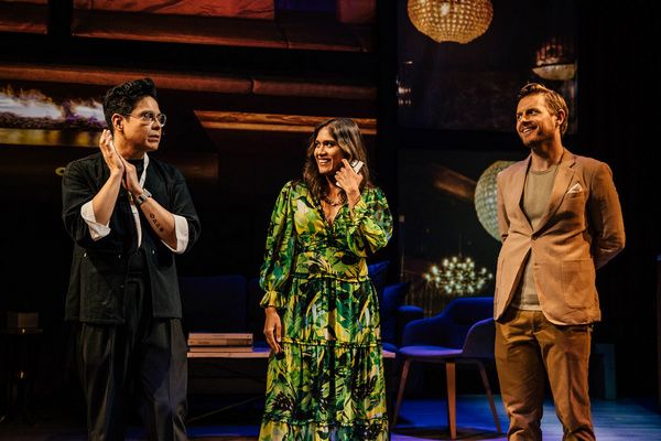 George Salazar, Anisha Adusumilli, Rick Cosnett  Photo by Jeff Lorch Photo