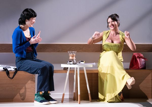 Karoline (Katie) and Michelle Vergara Moore (Viola). Photo by Margot Schulman. Photo