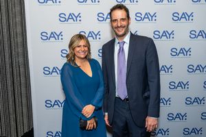 Susan Booth of Joann and SAY Executive  Director Noah Cornman Photo