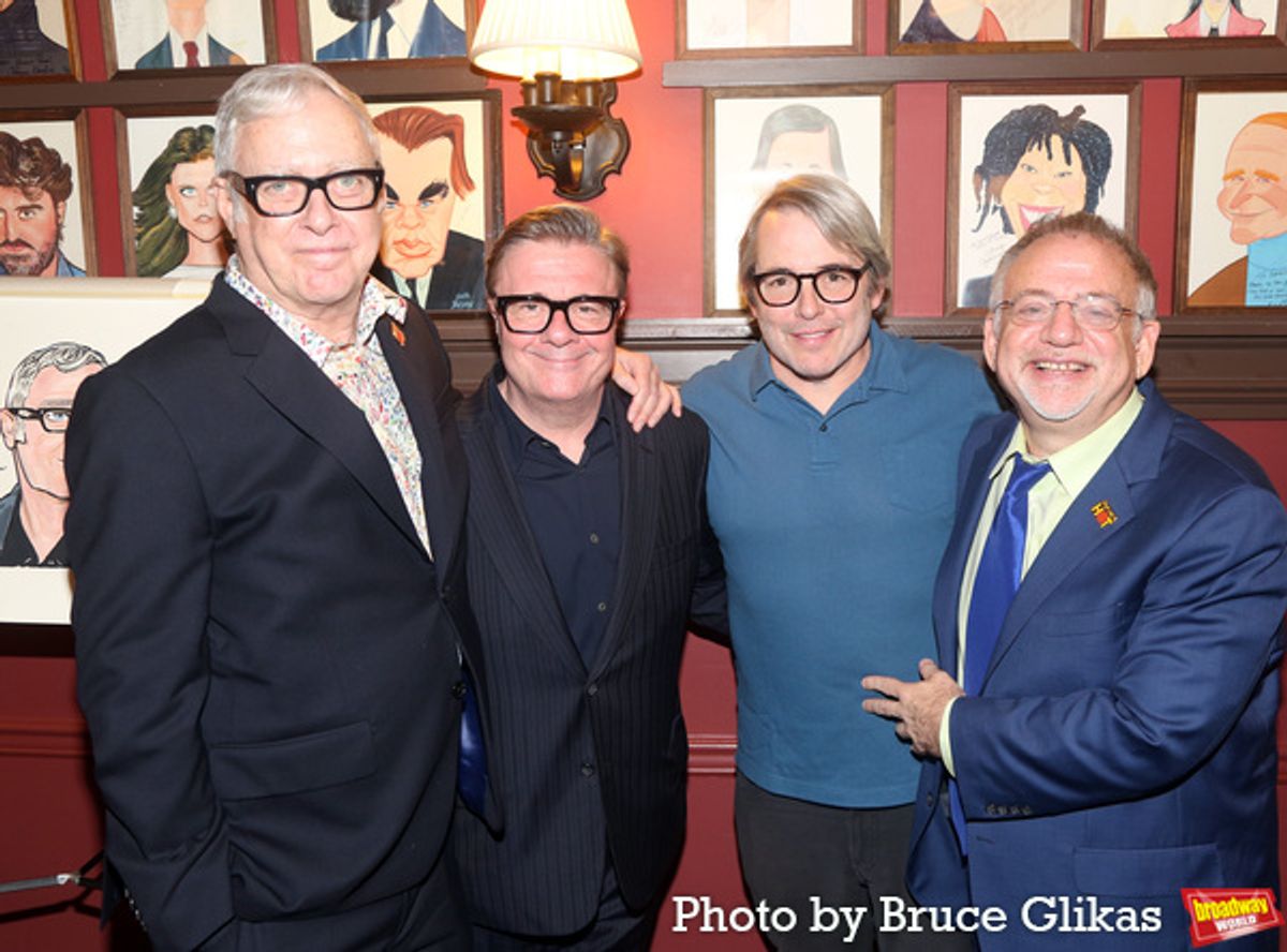 Scott Wittman, Nathan Lane, Matthew Broderick and Marc Shaiman at 