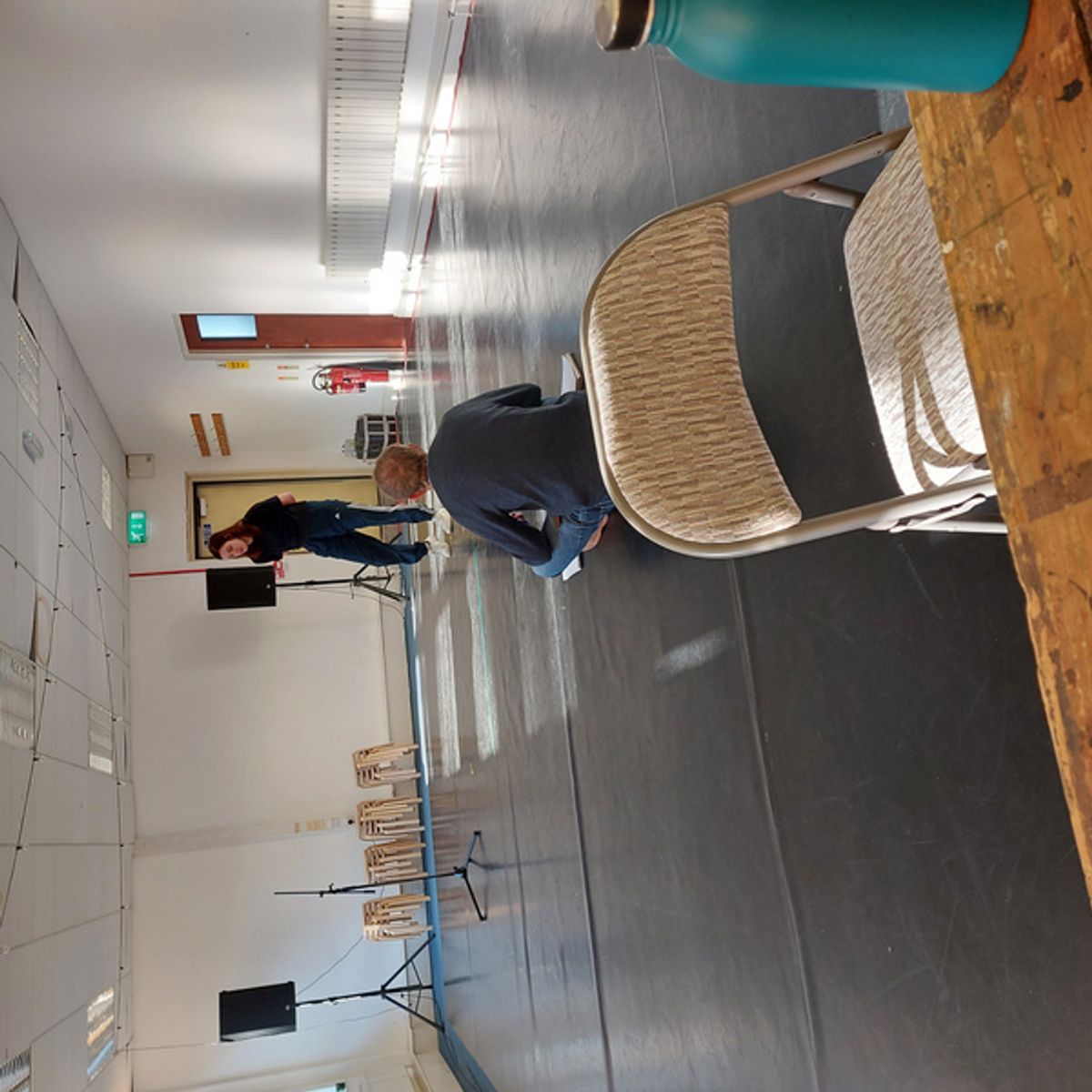 Tom Brennan directing Alice Lamb at 