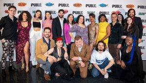 Oskar Eustis, the company, and creative team  Photo