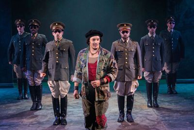 Justin Gregory Lopez with the Company of The REV Theatre Company’s production of EV Photo