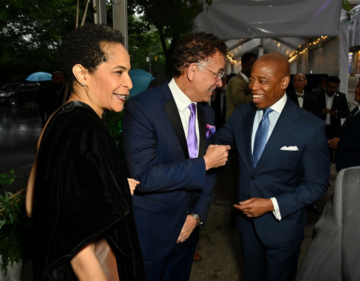 Allyson Tucker, Brian Stokes Mitchell and Mayor Eric Adams  at 