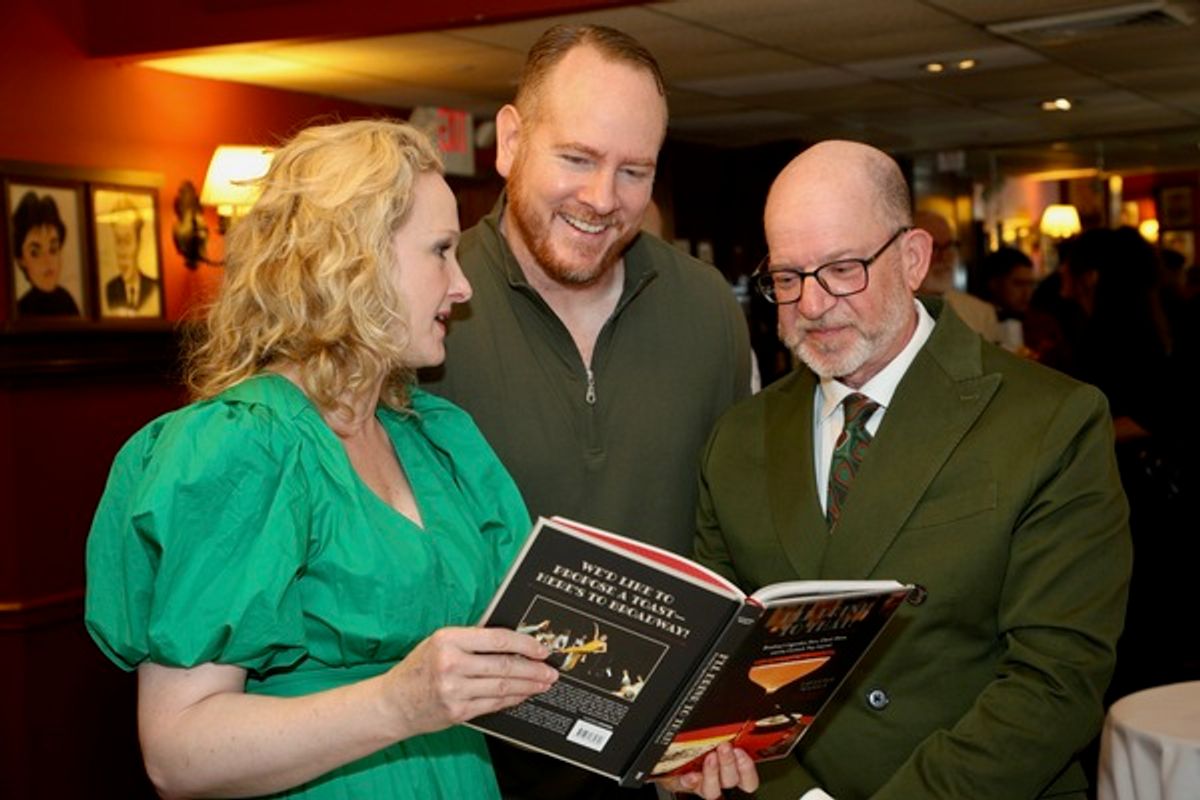 Katie Finneran, Darren Goldstein, and author Laurence Maslon at 