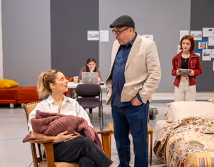 Judy Greer and Terry Kinney with (back, l to r) Campbell Krausen and Nicole Scimeca  Photo
