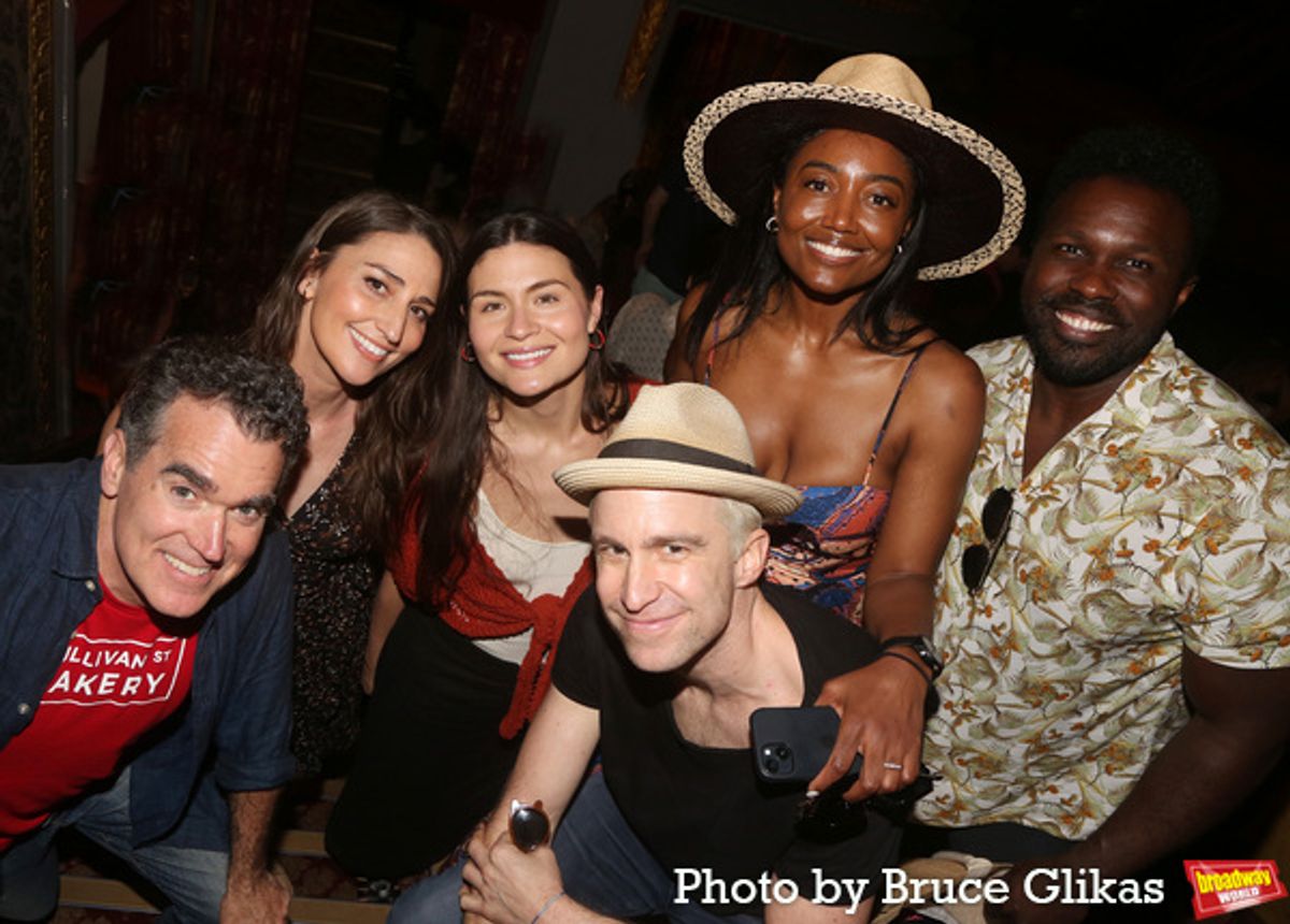 Brian d'Arcy James, Sara Bareilles, Phillipa Soo, Gavin Creel, Patina Miller and Joshua Henry at 