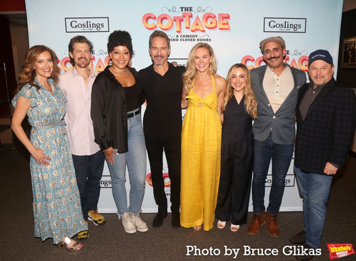 Playwright Sandy Rustin, Alex Moffat, Lilli Cooper, Eric McCormack, Laura Bell Bundy, Dana Steingold, Nehal Joshi and Director Jason Alexander  at 