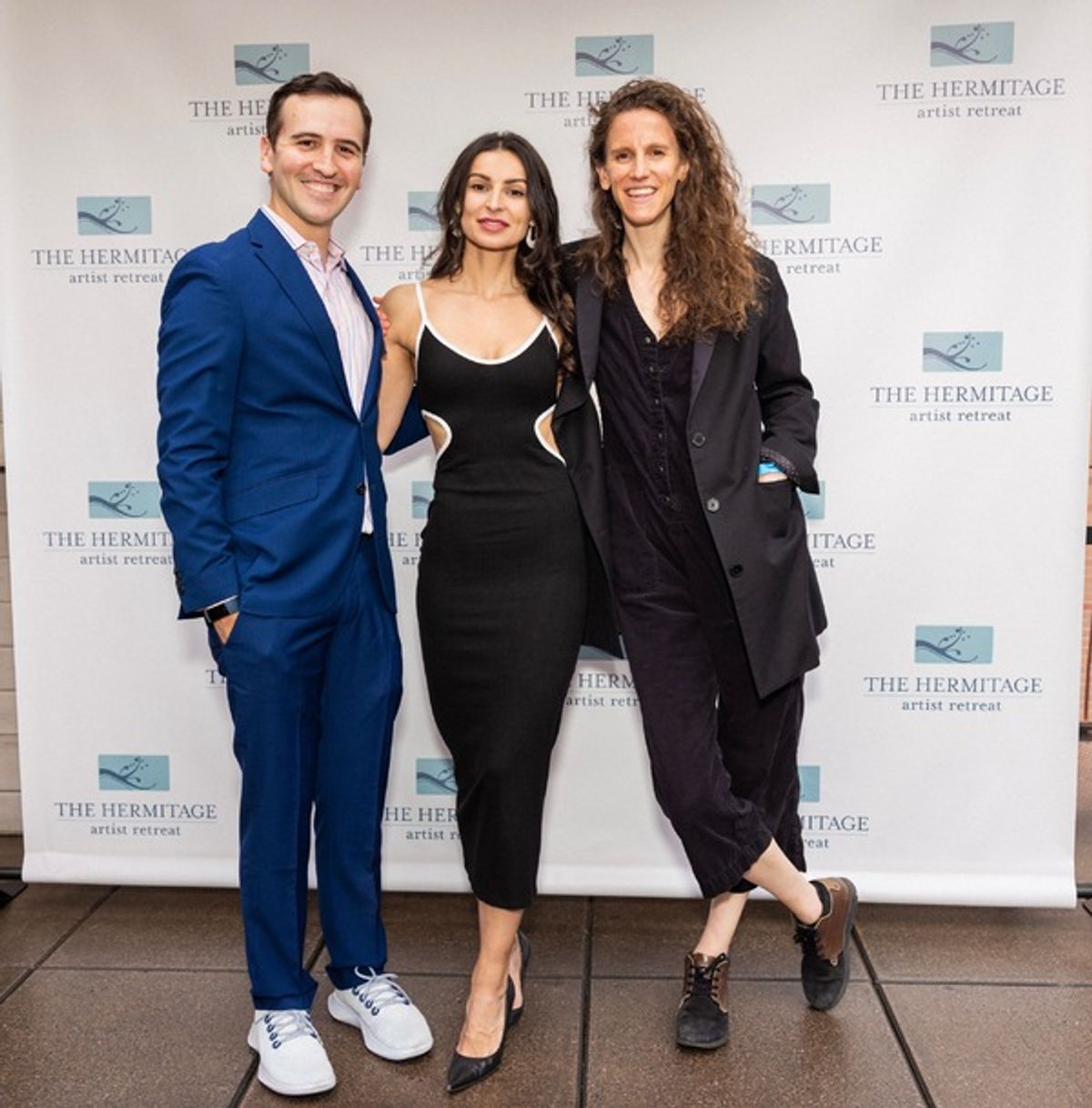 Andy Sandberg, Martyna Majok, and Zoe Sarnak at 