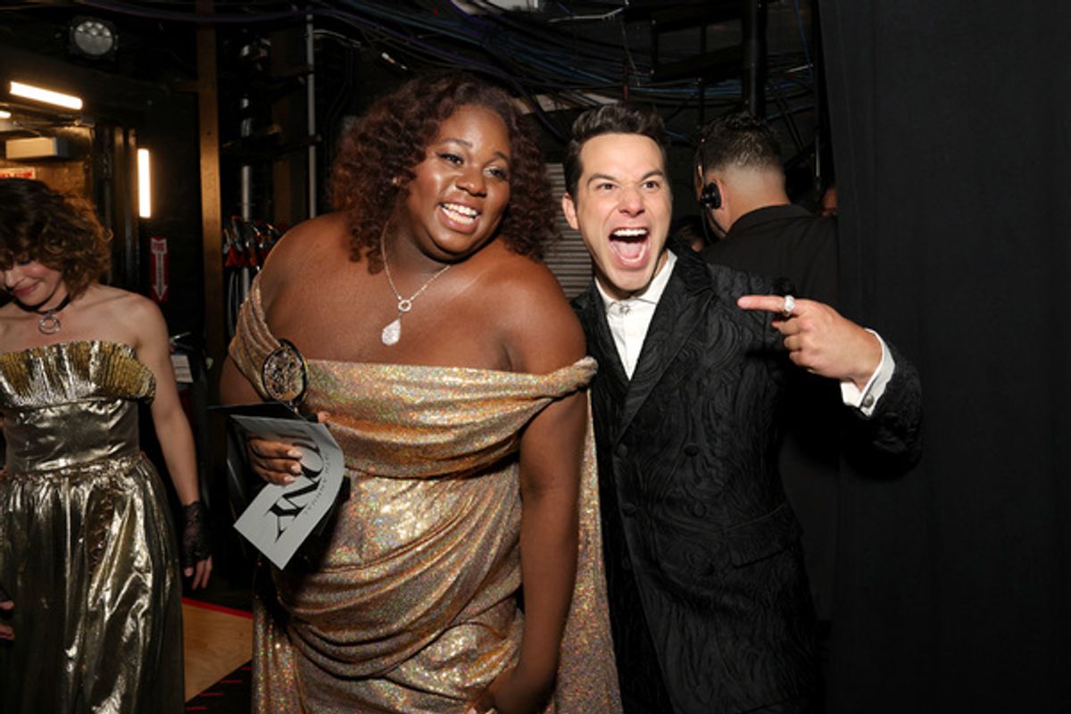 Alex Newell and Skylar Astin at 
