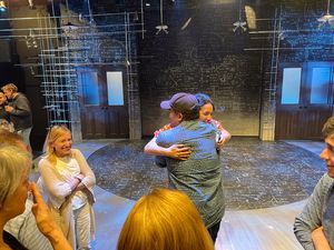 Executive Director of Bay Street Theater Tracy Mitchell; Samantha Massell and Neil de Photo