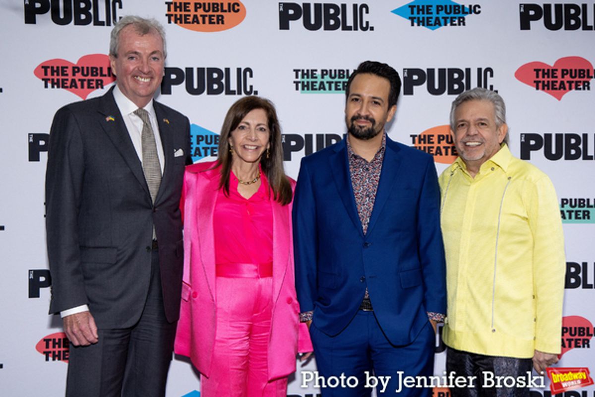 NJ Governor Phil Murphy, Tammy Snyder Murphy, Lin-Manuel Miranda, Luis A. Miranda, Jr. at 