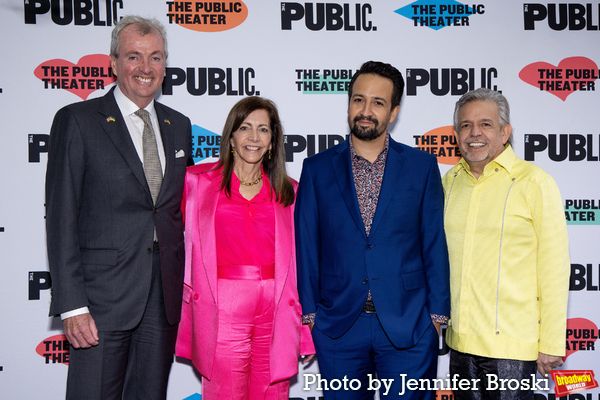 NJ Governor Phil Murphy, Tammy Snyder Murphy, Lin-Manuel Miranda, Luis A. Miranda, Jr Photo
