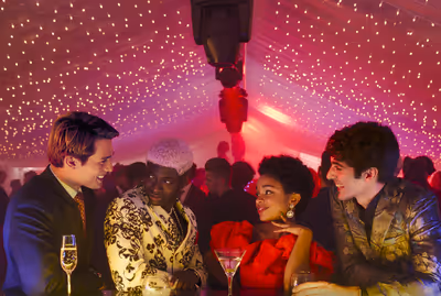 Nicholas Galitzine as Prince Henry, Malcolm Atobrah as Percy Okonjo, Rachel Hilson as Photo