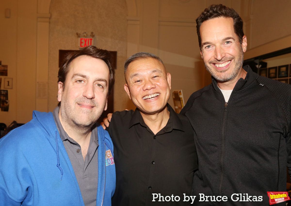 Guest Music Director Rob Berman, Director Chay Yew and Choreographer Parker Esse  at 