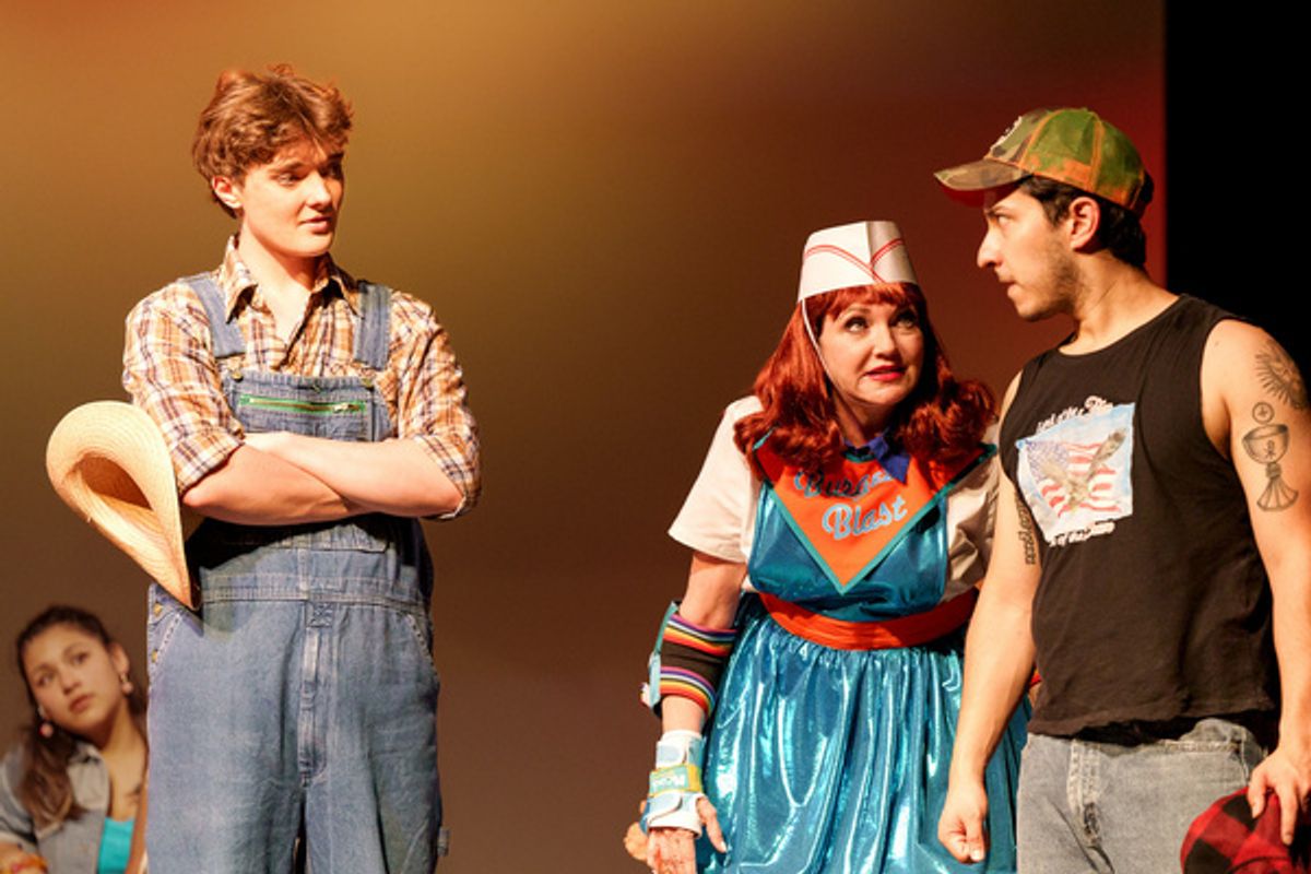 Ben Roe as Willard Hewitt, Melissa Barrera Gonzalez as Betty, and Michael L. Salinas as Chuck Cranston at 