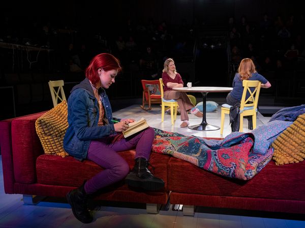 Nicole Scimeca with (back, l to r) Judy Greer and Caroline Neff  Photo