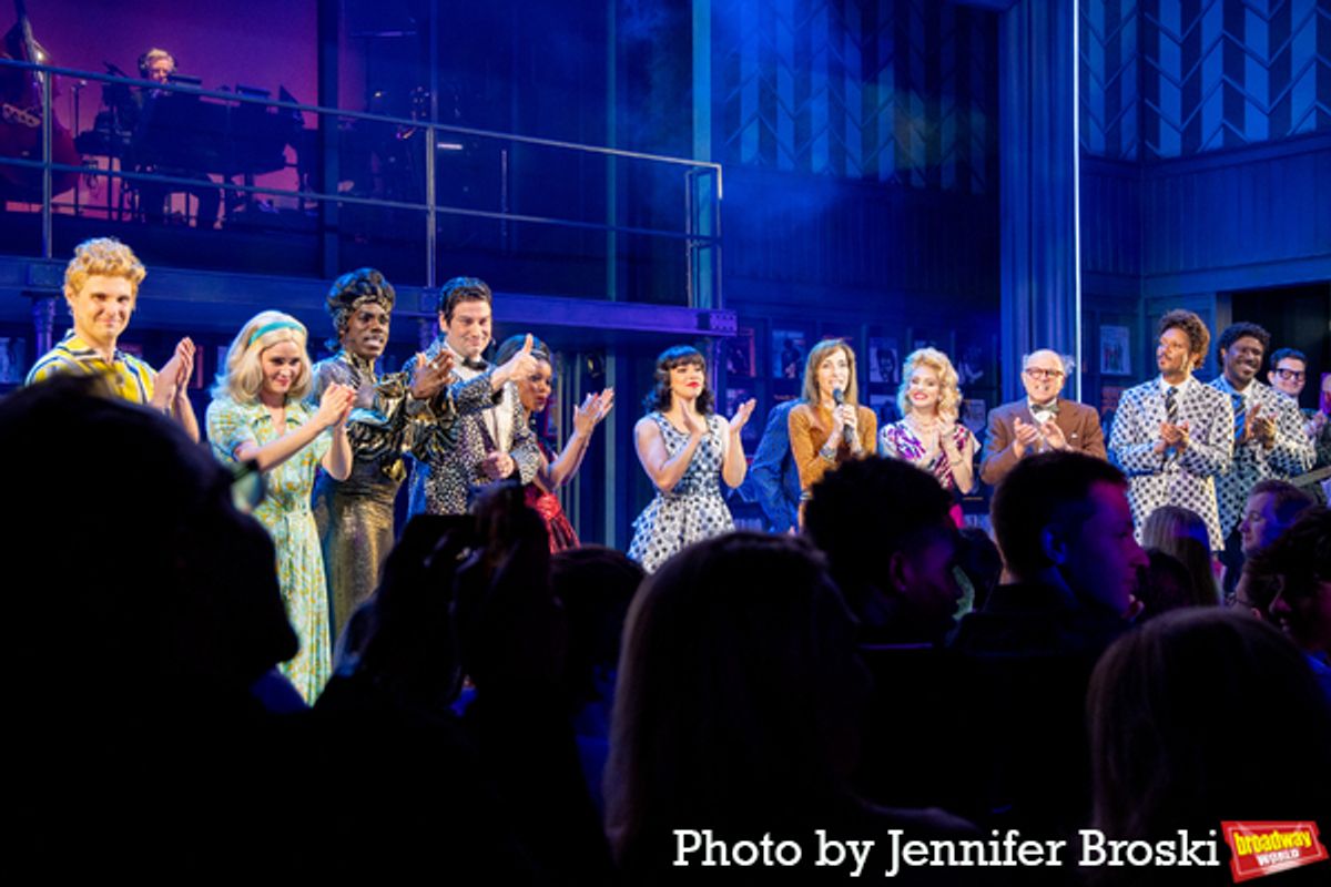 Rose Caiola and the cast of ROCK & ROLL MAN at 