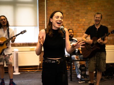Sarah Moss and the Cast of ONCE Photo