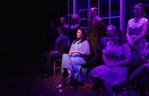 Brandy Miller (Gussie Carnegie) and the cast of Merrily We Roll Along?. @ BroadwayWorld Brandy Miller (Gussie Carnegie) and the cast of Merrily We Roll Along?. Photo