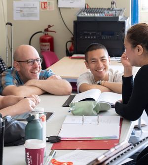Robert Hastie and Anthony Lau with Joanna Ampil Photo
